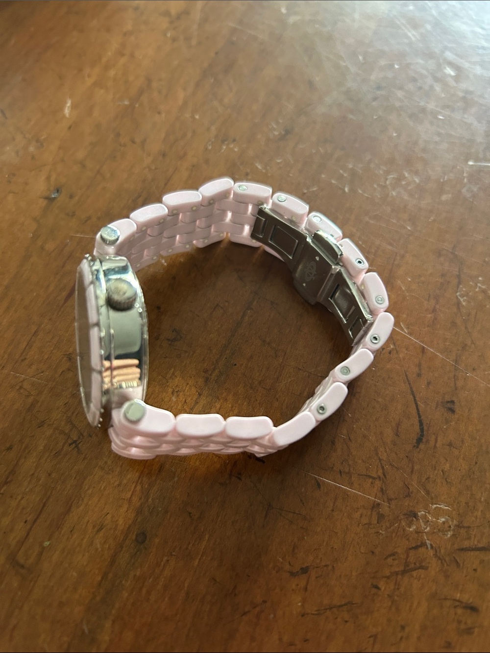 Women’s Pink Ceramic Bracelet Watch - Oniss Paris with new battery - Picture 3 of 4